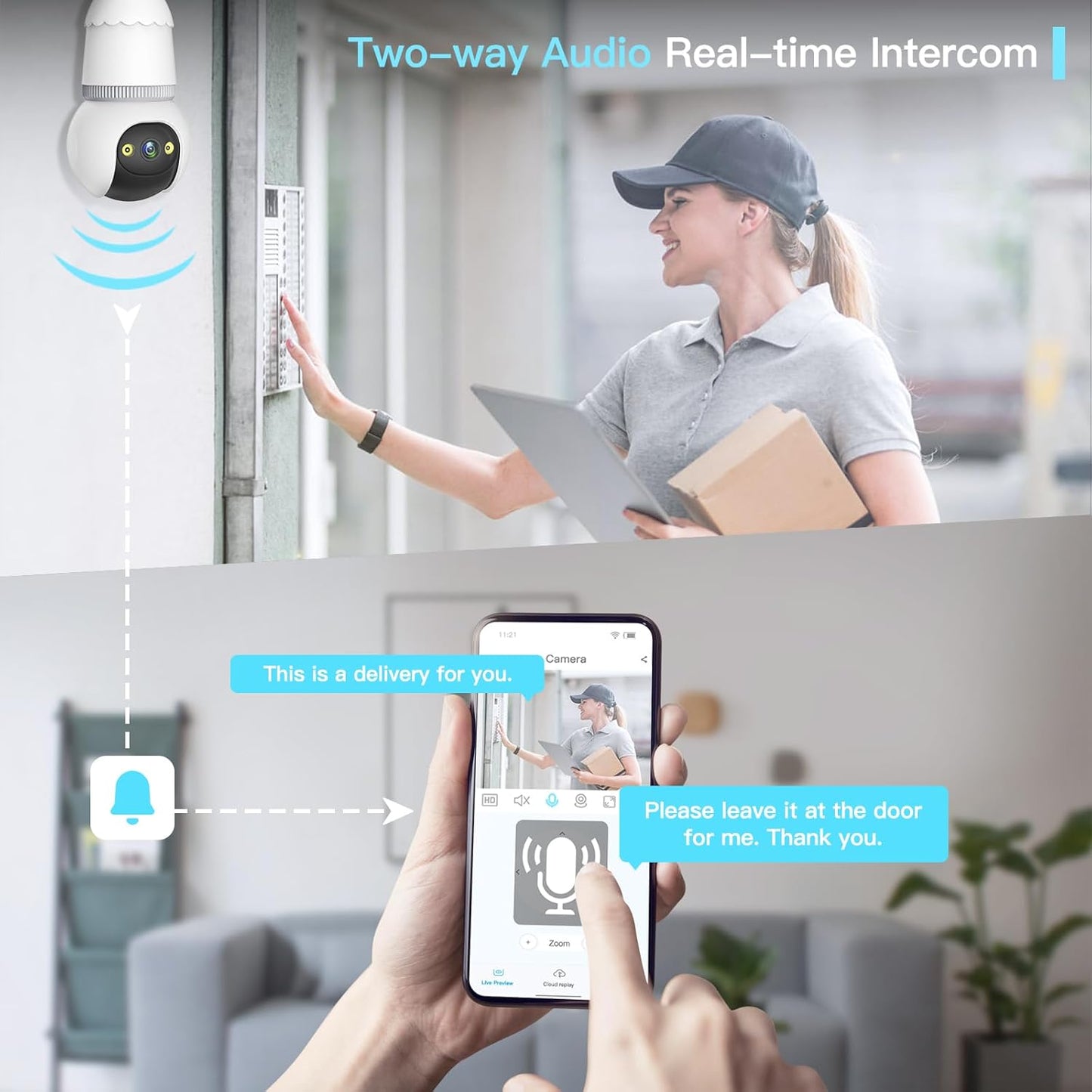 4MP Light Bulb Security Camera 5G