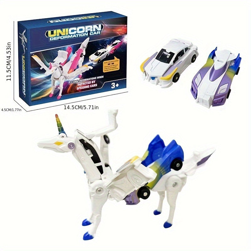 ⛄2-in-1 Transforming Race Car Dinosaur Automatic Transforming Toy