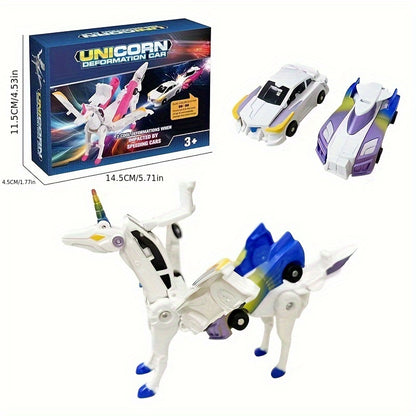 ⛄2-in-1 Transforming Race Car Dinosaur Automatic Transforming Toy