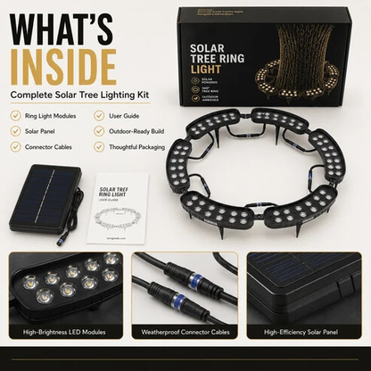 🌳💡 Ring-Shaped Solar Tree Lights – Weatherproof Outdoor Spotlights Ideal for Trees, Pillars, and Gardens