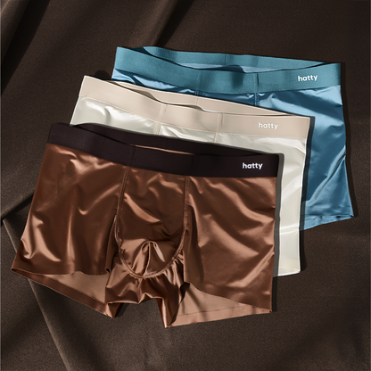 Elegant Silk Men's Ice Silk Underwear Mulberry Silk Antimicrobial Men's Boxer Briefs