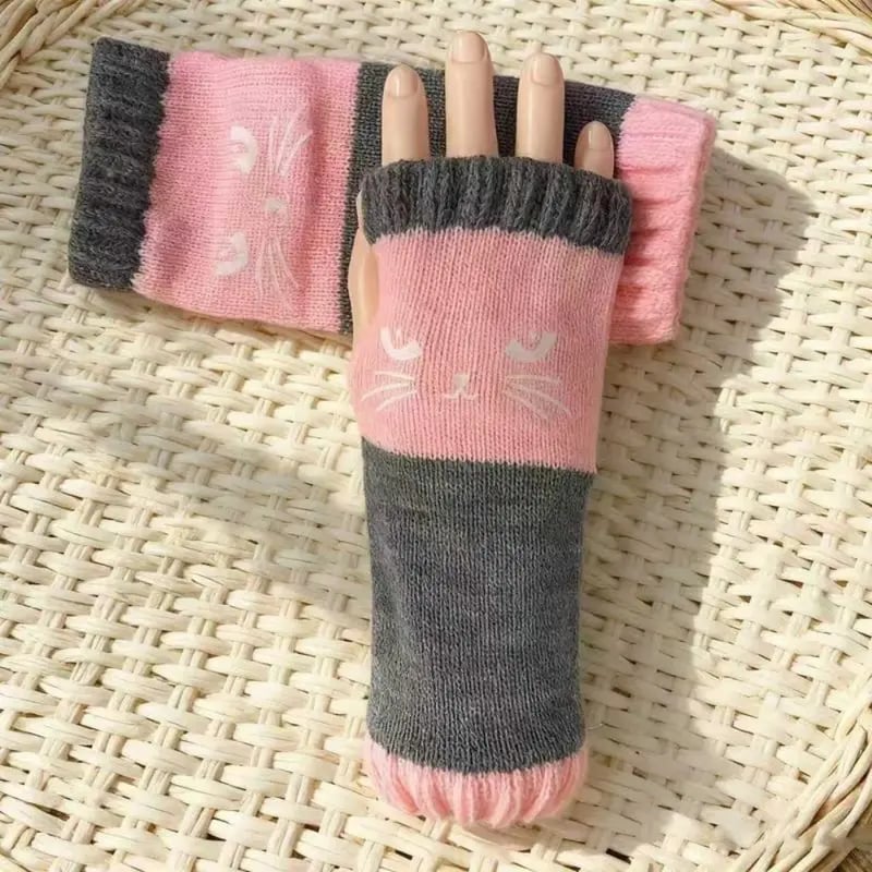 🎁🐱Knitted Fingerless Gloves🧶