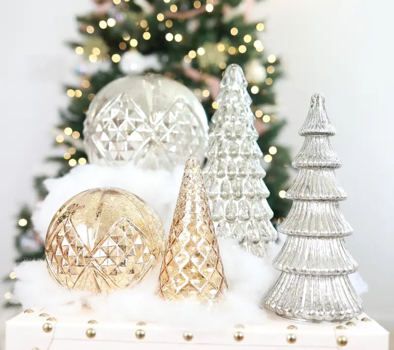 Tiktrove Collection Set of 5 Illuminated Mercury Trees