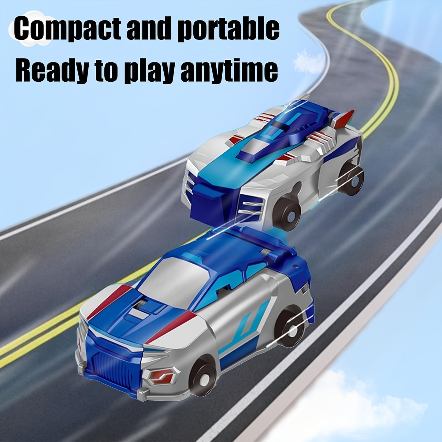 ⛄2-in-1 Transforming Race Car Dinosaur Automatic Transforming Toy