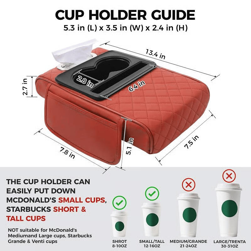 Multifunctional PU Leather Car Armrest Box Mat