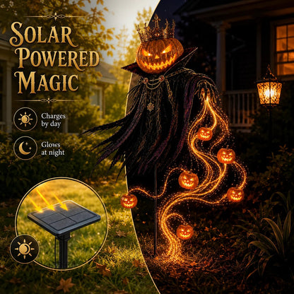 👑🎃 Pumpkin King Halloween Yard Decor|Solar Operated Day‐Night Ornament For Garden
