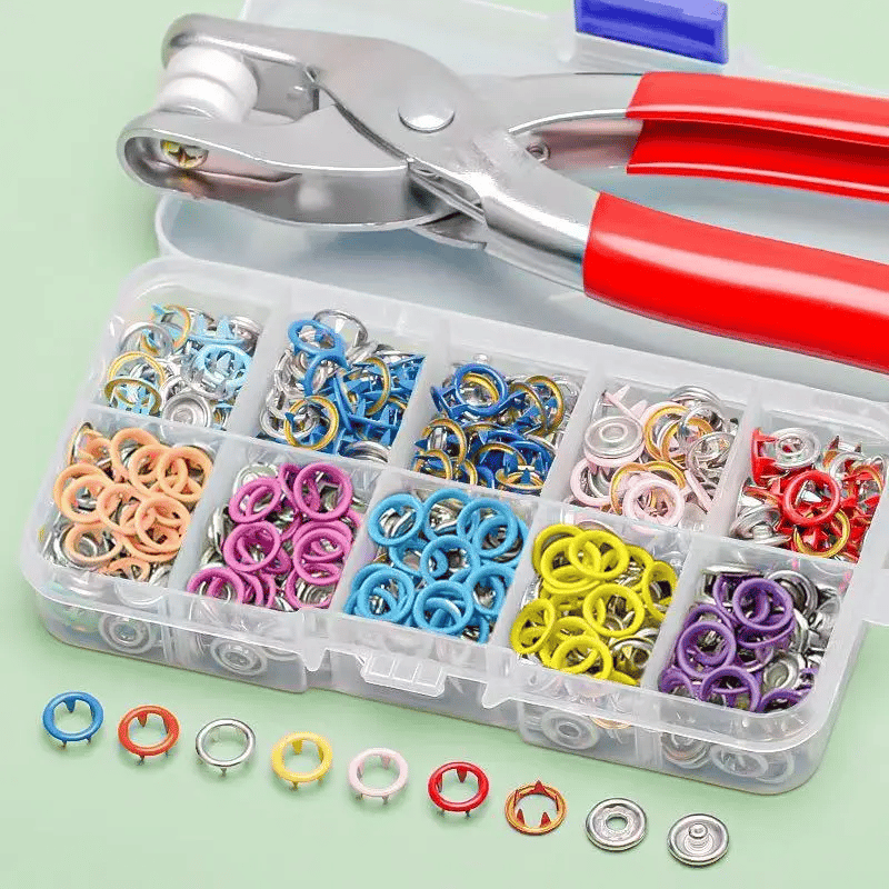 ✨100 pcs Invisible Colored Metal Buckle & Manual Pressure Pliers Kit