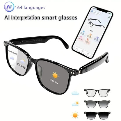 🔥 AI Interpretation Smart Glasses🕶️164-Language Translation, Photochromic Lenses, AI Chat & Hands-Free Audio