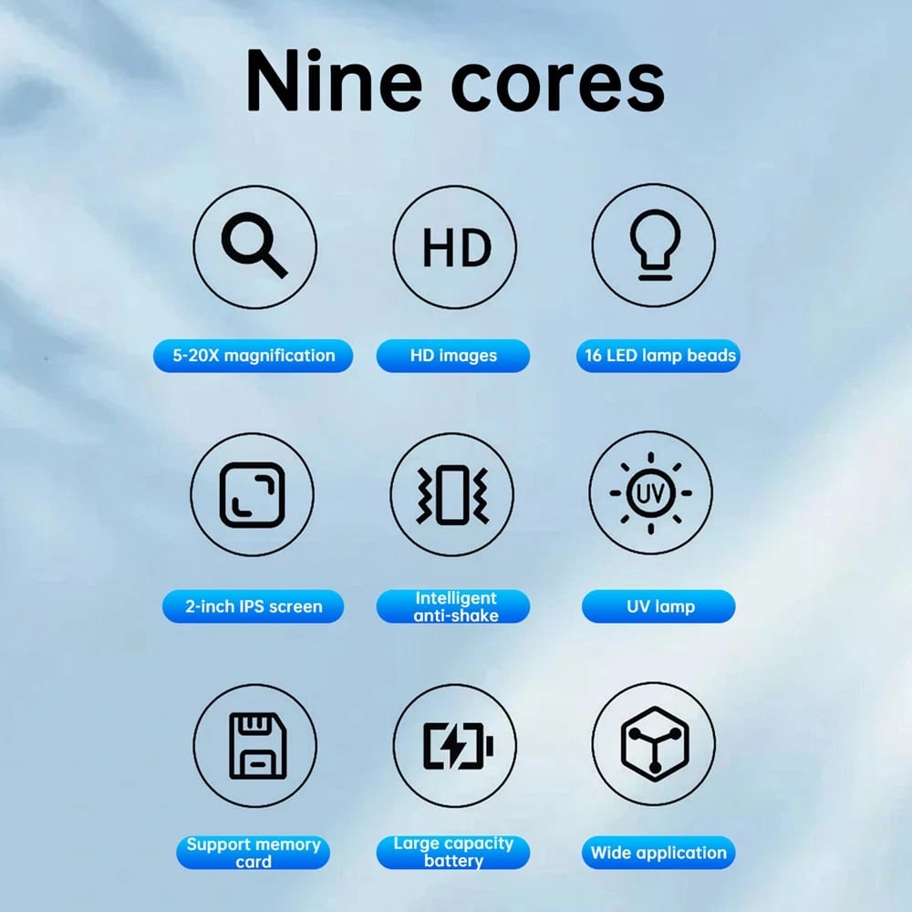 20X Digital Microscope 2.0 inch IPS Video Coin Microscop With Magnifying Glass