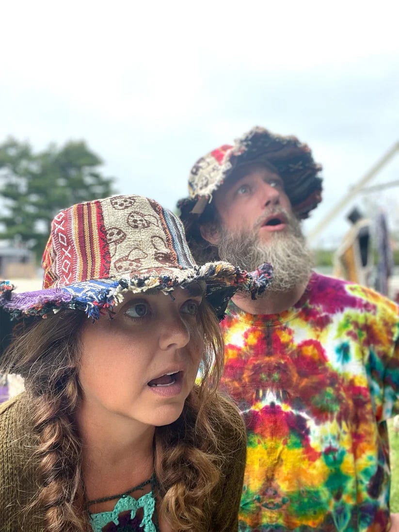🎩Patchwork Multicolored Mushroom Hemp Hat with Hidden Pocket Fedorahats