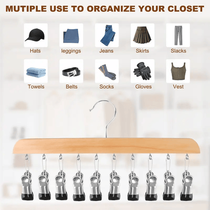 🔥Closet Organizer with 10 Clips - Space Saving Hanging Closet Organizer