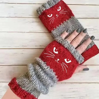 🎁🐱Knitted Fingerless Gloves🧶