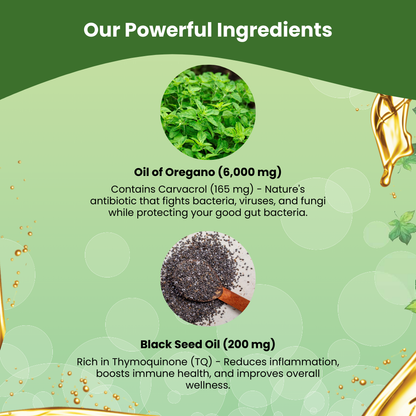 Oil of Oregano with Black Seed Oil Softgels
