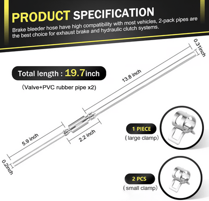 💥Brake Bleeder Hose - One Way Check Valve Tube Bleeding Tool Kit For Motorcyle Clutch