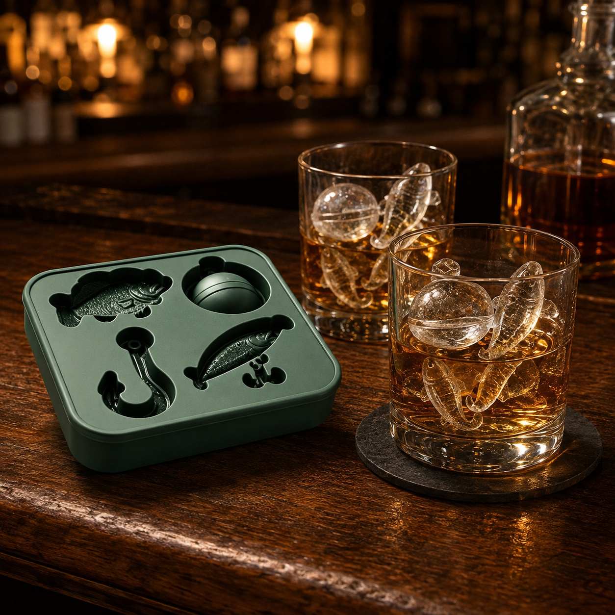 🎣 Fishing-Themed Ice Mold – Fish, Lure, Hook & Bobber Shapes