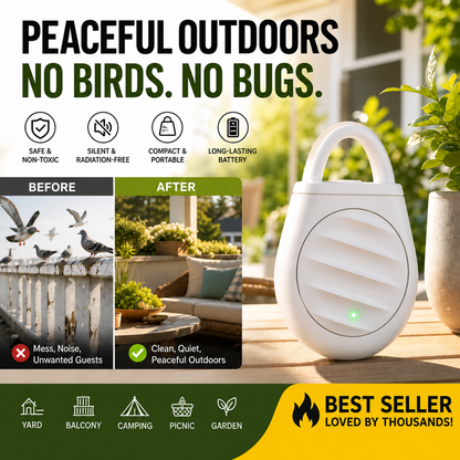 🔥Limited time offer Buy 3 get 2 free！🐦No more trouble from birds, beasts and locusts！Portable Ultrasonic Bird Repellent Keychain