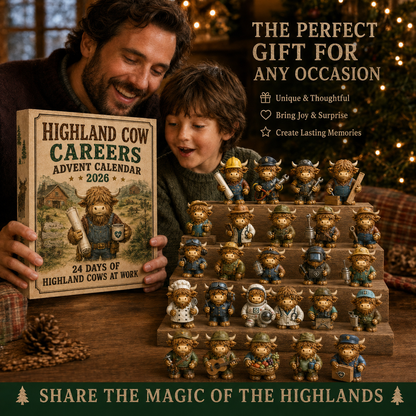 🐮 Highland Cow Careers Advent Calendar 2026 – 24 Days of Country Charm 🎁🤎