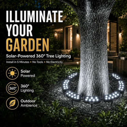 🌳💡 Ring-Shaped Solar Tree Lights – Weatherproof Outdoor Spotlights Ideal for Trees, Pillars, and Gardens