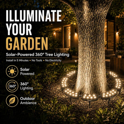 🌳💡 Ring-Shaped Solar Tree Lights – Weatherproof Outdoor Spotlights Ideal for Trees, Pillars, and Gardens