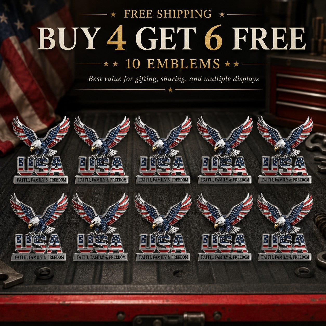 【FREE SHIPPING】 BUY 4 GET 6 FREE – 10 Emblems