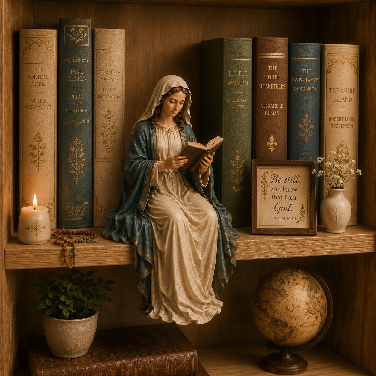 Virgin Mary Reading Figure