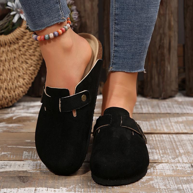 Women's Comfortable Slippers Suede Leather Cork Footbed