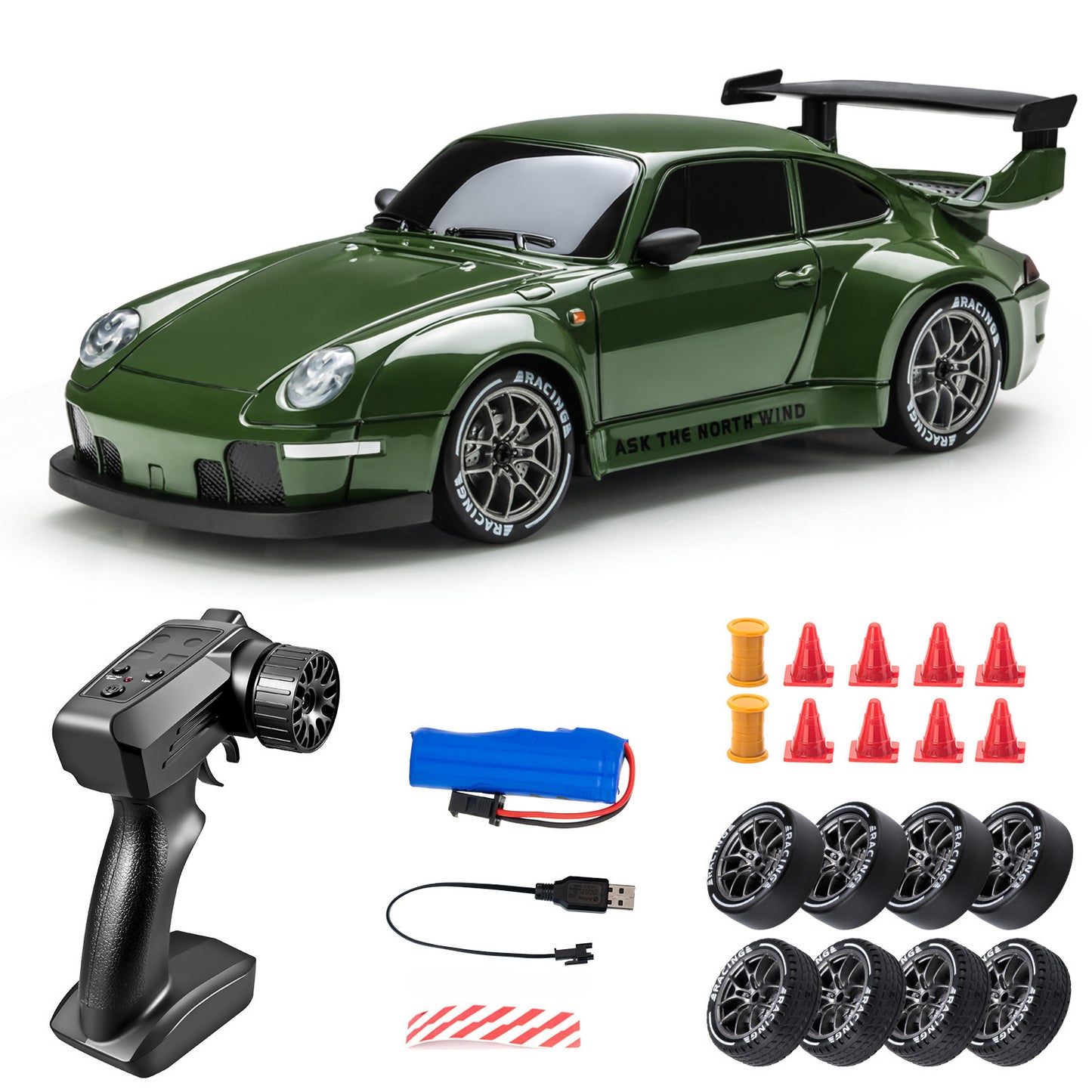 1:24 Scale 4WD Remote Control Car For 3-15,RC Drift Car with LED