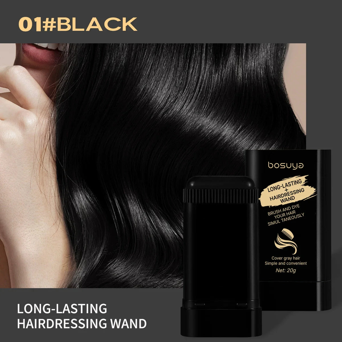 Portable Hair Dye Comb for Gray Hair Coverage - Waterproof and Sweatproof