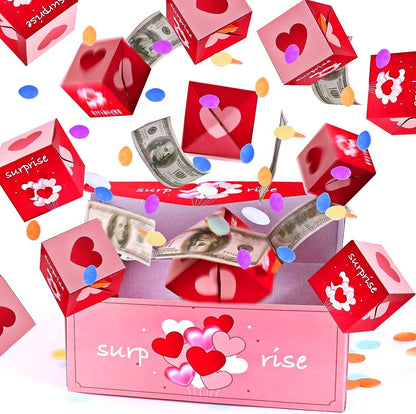 20 Bounces Surprise Gift Box with Flying Butterfly Toys Explosion Unique Folding Bouncing Red Envelope Cash Box