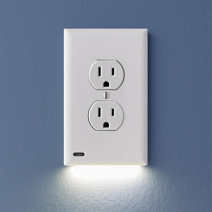 OUTLET WALL PLATE WITH LED NIGHT LIGHTS-NO BATTERIES OR WIRES [UL FCC CSA CERTIFIED] 1 Set ( 2 PCS )