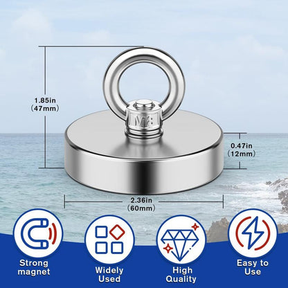 Fishing Magnet: 350LBS Super Strong Neodymium Magnet  🧲