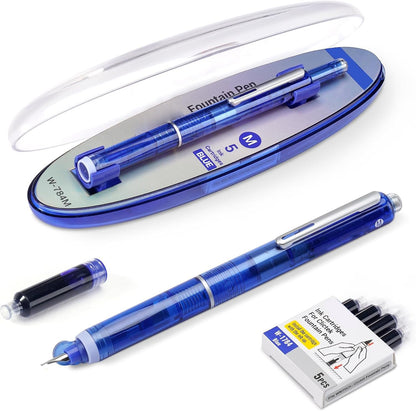 Fountain Pen Retractable:0.38mm Blue&Black