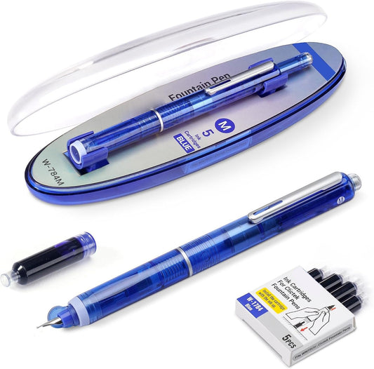 Fountain Pen Retractable:0.38mm Blue&Black