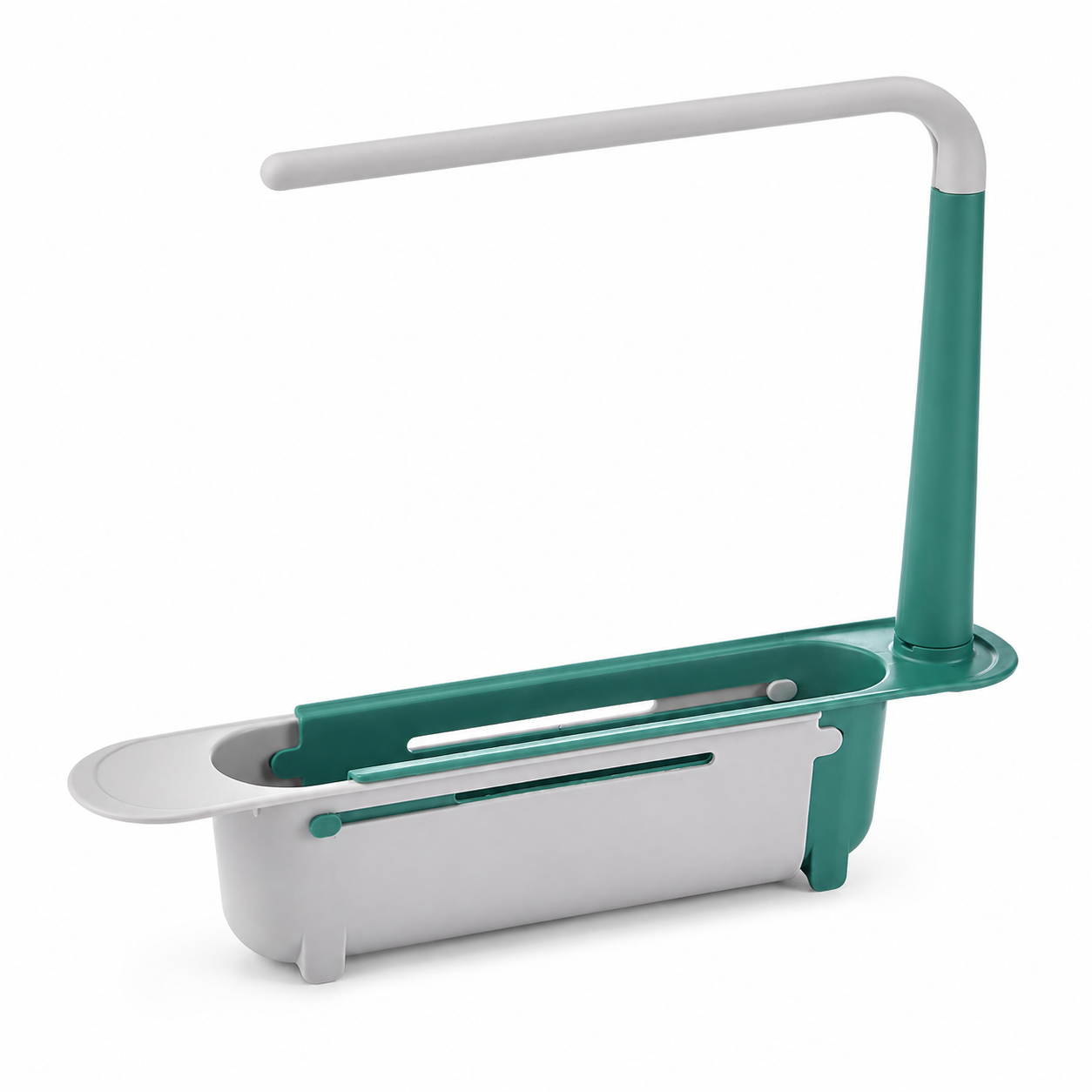 ✨ 2-in-1 Sink Organizer Rack – Expandable Sponge Holder & Kitchen Towel Drying Bar