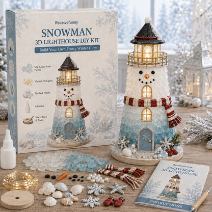 🎅 2026 Christmas Gift --🎄Beginner-Friendly DIY Lighted Christmas Character Sea Glass-Style Lighthouse Kit Collection | Complete Kit with Sea Glass-Style Pieces, LED Lights & Step-by-Step Guide Included 💕