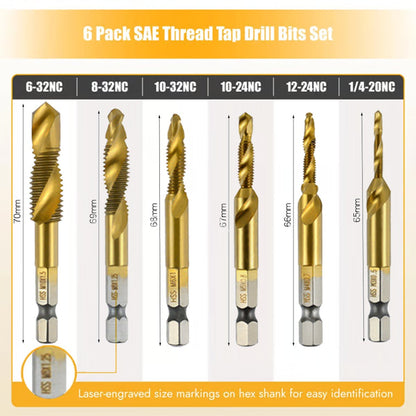 🔥3 In 1 Spiral Tap Hex Shank Drill Bit Set
