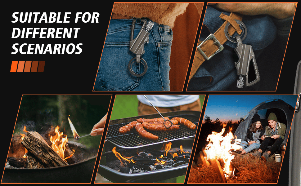 Permanent Match Infinity Lighter with Multitool Keychain Bottle Opener