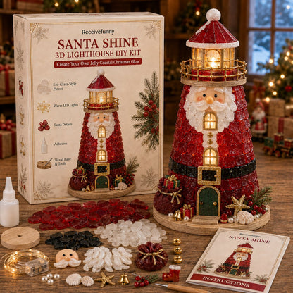 🎅 2026 Christmas Gift --🎄Beginner-Friendly DIY Lighted Christmas Character Sea Glass-Style Lighthouse Kit Collection | Complete Kit with Sea Glass-Style Pieces, LED Lights & Step-by-Step Guide Included 💕