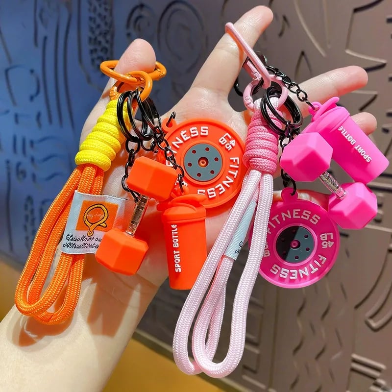 Creative Mini Gym Barbell Plate Keychain
