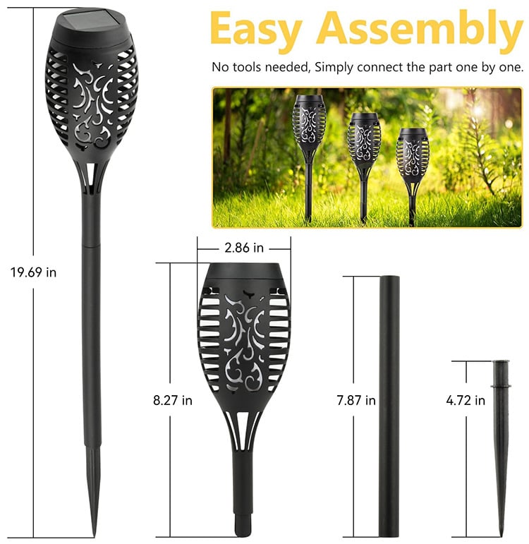 🏆 Solar Powered Fire Flame Design Garden Light