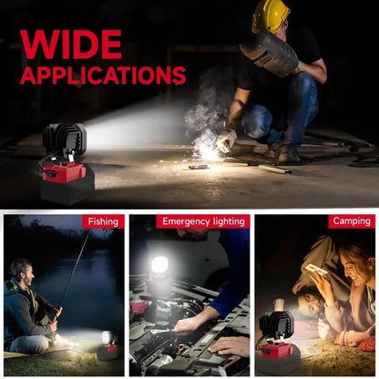 LED Work Light Compatible with Milwaukee 18V Battery