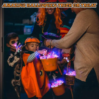 🔥 Halloween 50Pcs LED glowing ring(Featuring 18 creepy-cute shapes)