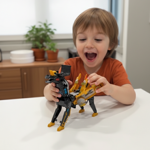 ⛄2-in-1 Transforming Race Car Dinosaur Automatic Transforming Toy