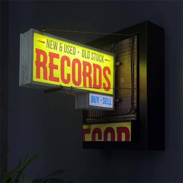 Record Store Retro Wall Light - Record Collector Gift✨
