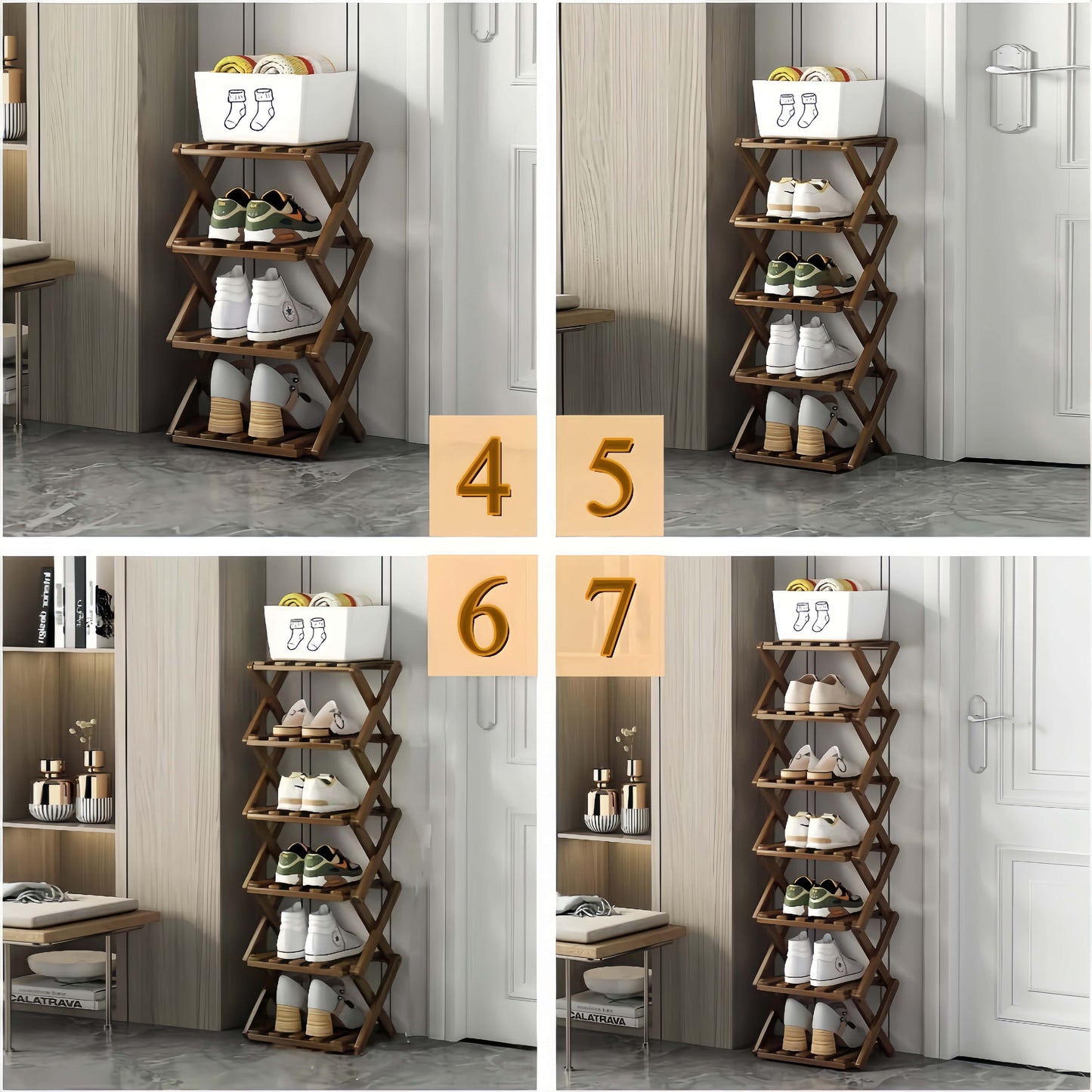 The 9-Tier No-Assembly Bamboo Rack !🌿👟
