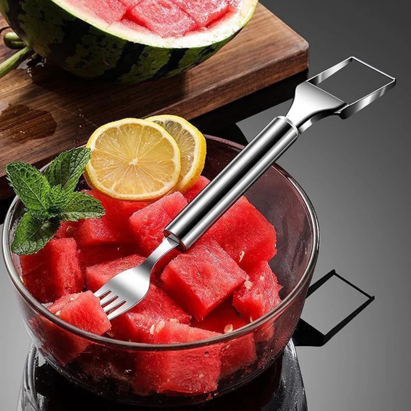 🍉 Effortless Fruit Prep✨ 2-in-1 Fruit Cutter & Fork – For Quick and Easy Fruit Serving! 🍓