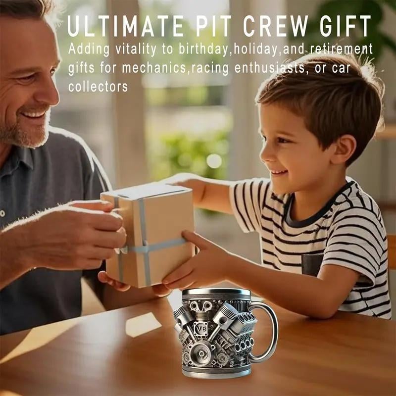 Stainless Steel Mug - V8 Engine Design