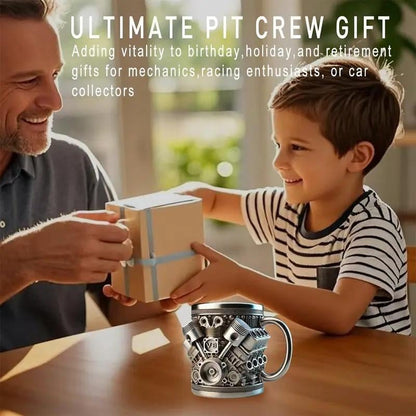 Stainless Steel Mug - V8 Engine Design