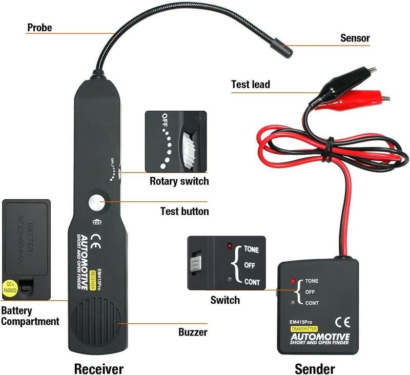 💥 EM415PRO Automotive Electrical Open & Short Finder Circuit Tester With Free Bag