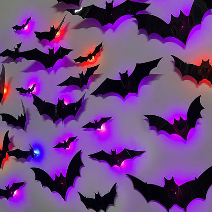 🎁3D Bat Design LED Decoration（1 Set 12 Pcs）